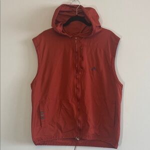 adidas Men's Rust Hooded Vest Vintage Y2K Size Large